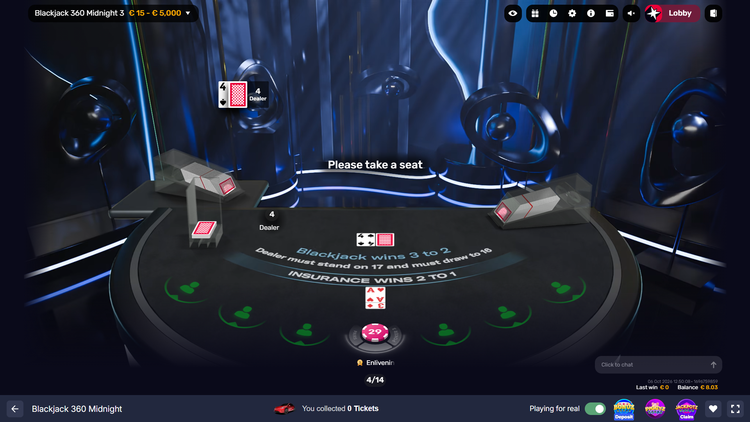 Blackjack 360 Midnight - 2 - BitStarz Casino