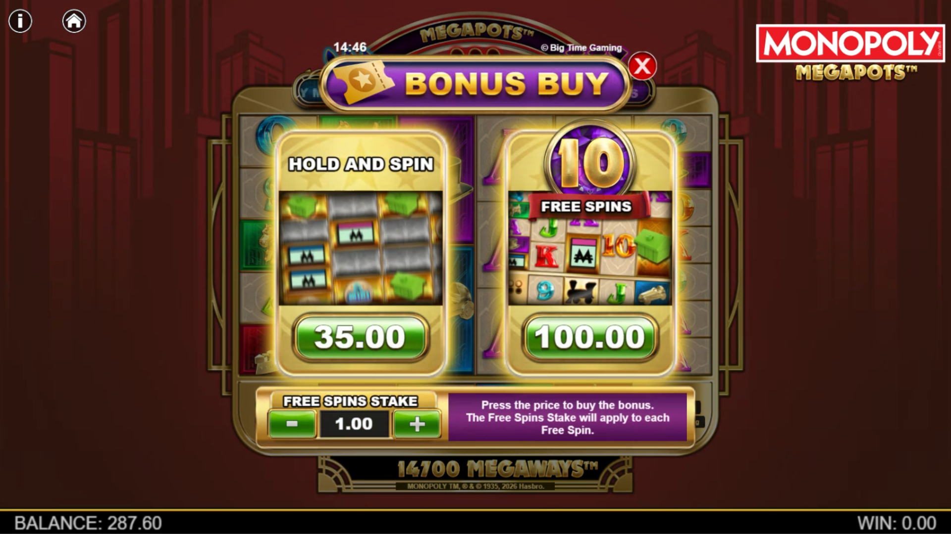 Monopoly Megapots Slot - 3 - BitStarz Casino